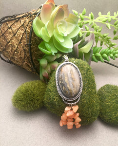 Ocean Jasper with Coordinating Fringe Pendant