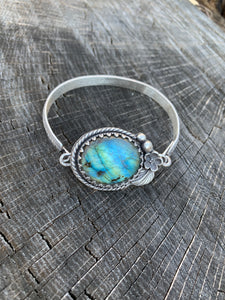 Cuff: Labradorite with Flower Detailing