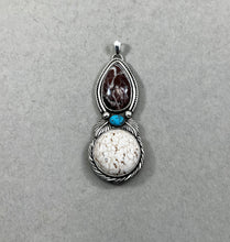 Coffee Bean Jasper and Turquoise Pendant